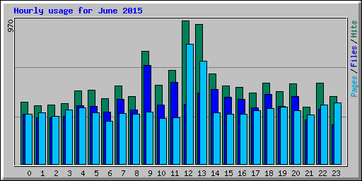 Hourly usage for June 2015
