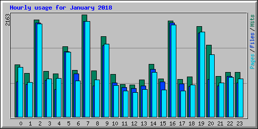 Hourly usage for January 2018