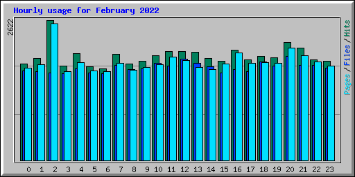 Hourly usage for February 2022