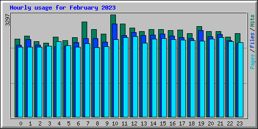 Hourly usage for February 2023